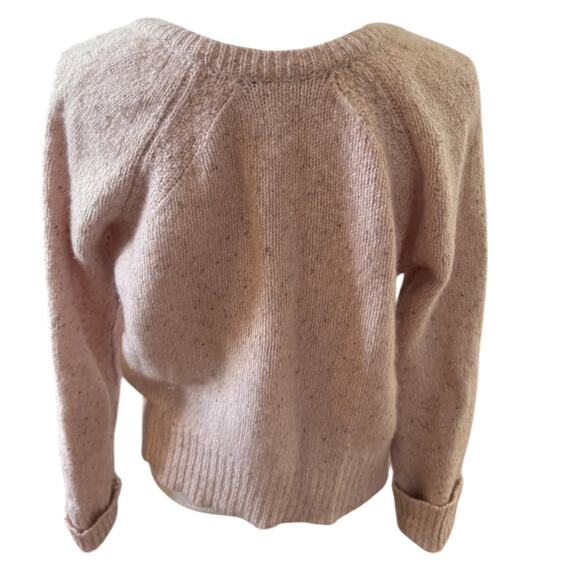 White + Warren Chunky Knit Cashmere V Neck Sweater Pale Pink M - Picture 4 of 6
